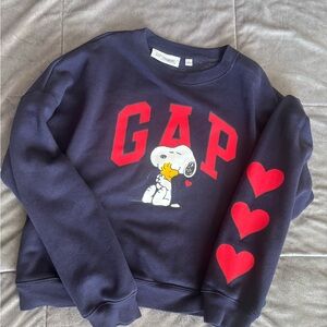 GAP Navy Sweatshirt with Snoopy and Hearts